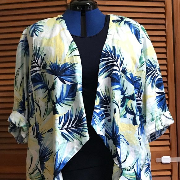 Womens Chico's (XL) Linen Tropical Cardigan - Picture 2 of 6